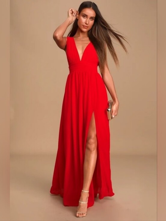 Lulus Dresses & Skirts - Lulu's Vibrant Red Maxi Dress